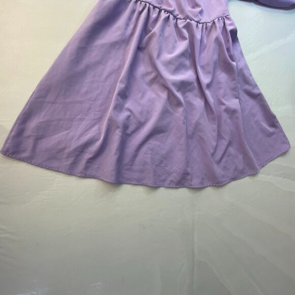 NEW XLURA Lavender Puff Sleeve Smocked Mini Dress Square Neck L - Picture 8 of 15